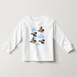 Eurasian Bullfinches in Flight Toddler Long Sleeve T-Shirt