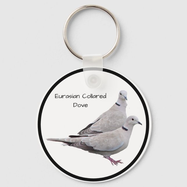 Eurasian Collared Dove Keychain (Front)