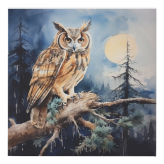 Eurasian Eagle Owl Faux Canvas Print
