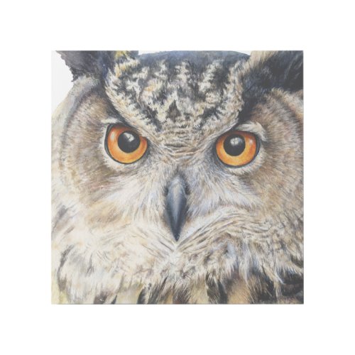 Eurasian eagle owl watercolor art painting wrap