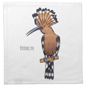 Eurasian hoopoe bird cartoon illustration cloth napkin