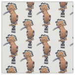 Eurasian hoopoe bird cartoon illustration fabric