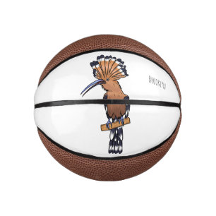 Eurasian hoopoe bird cartoon illustration mini basketball