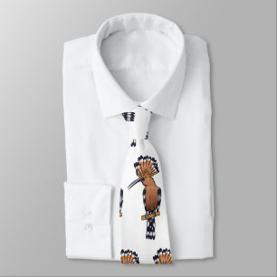 Eurasian hoopoe bird cartoon illustration  neck tie
