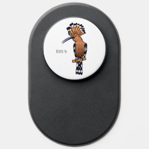 Eurasian hoopoe bird cartoon illustration PopSocket