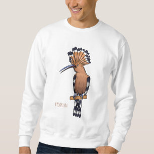 Eurasian hoopoe bird cartoon illustration sweatshirt