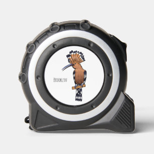 Eurasian hoopoe bird cartoon illustration tape measure