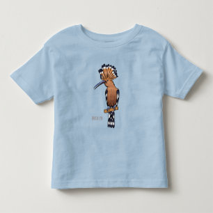 Eurasian hoopoe bird cartoon illustration toddler t-shirt
