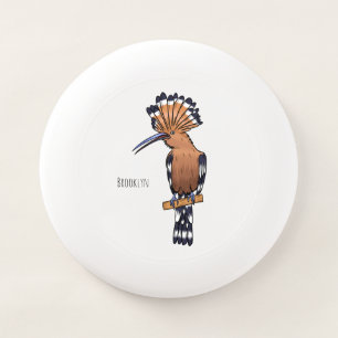 Eurasian hoopoe bird cartoon illustration Wham-O frisbee
