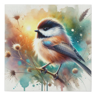 Eurasian Penduline Tit 051024AREF120 - Watercolor Faux Canvas Print