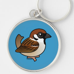 Eurasian Tree Sparrow Premium Round Keychain