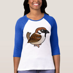 Eurasian Tree Sparrow Ladies Raglan Fitted T-Shirt