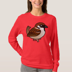 Eurasian Tree Sparrow Women's Basic Long Sleeve T-Shirt