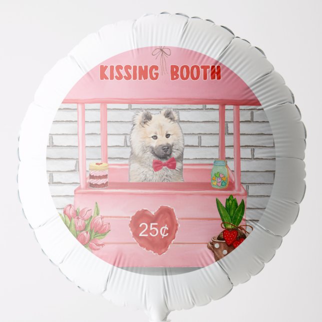 Eurasier Dog Valentine's Day Kissing Booth Balloon (Front)