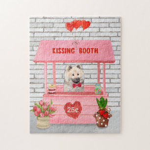 Eurasier Dog Valentine's Day Kissing Booth Jigsaw Puzzle