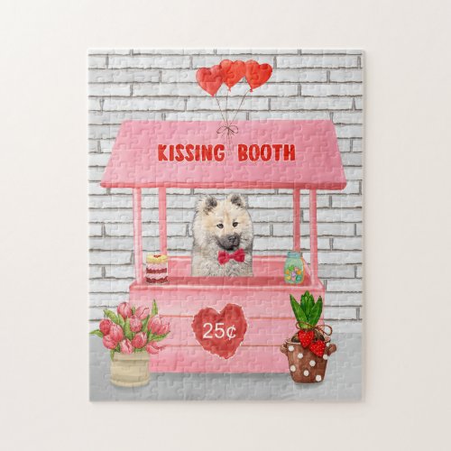 Eurasier Dog Valentines Day Kissing Booth Jigsaw Puzzle