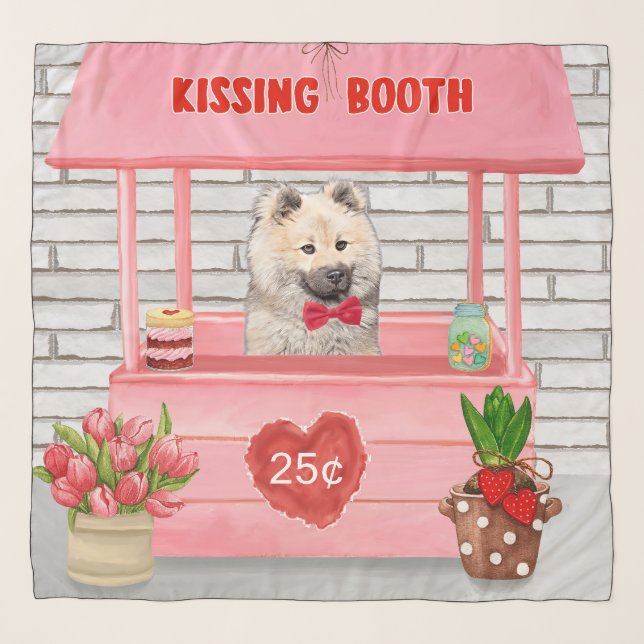 Eurasier Dog Valentine's Day Kissing Booth Scarf (Front)