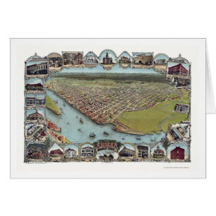 Eureka, CA Panoramic Map - 1902 Cards
