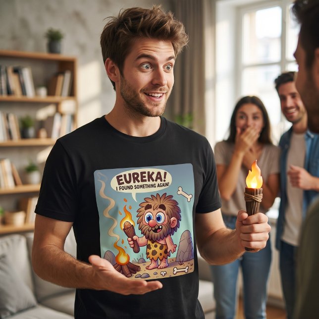 Eureka Caveman | Funny Prehistoric Discovery Art Tri-Blend Shirt (Creator Uploaded)