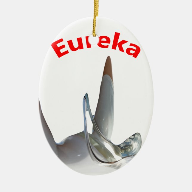 Eureka Ceramic Ornament (Front)