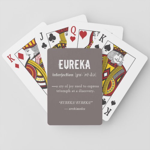 Eureka Definition Archimedes Principle Science Poker Cards