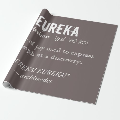 Eureka Definition Archimedes Principle Science Wrapping Paper