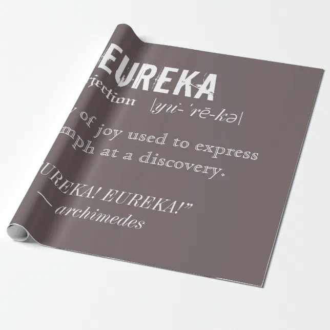 Eureka Definition Archimedes Principle Science Wrapping Paper Zazzle