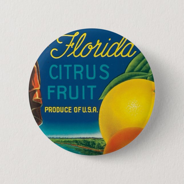 Eureka Florida Citrus Fruit Button (Front)