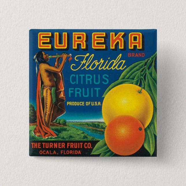 Eureka Florida Citrus Fruit Button (Front)