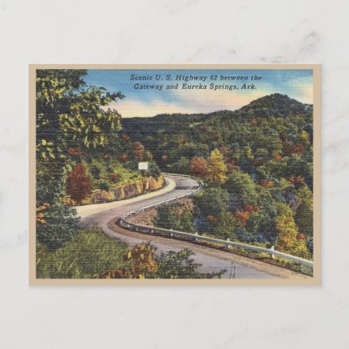 Eureka Springs Arkansas vintage Highway Scene Postcard