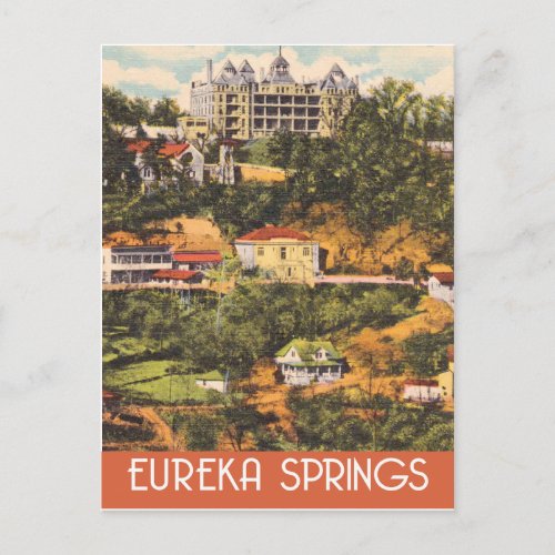 Eureka Springs Arkansas vintage travel style Postcard