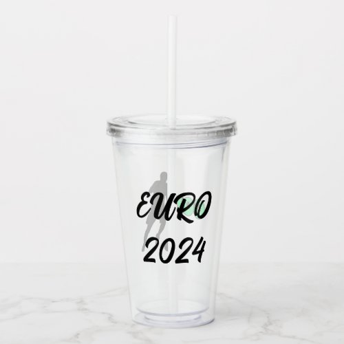 Euro 2024 in football acrylic tumbler