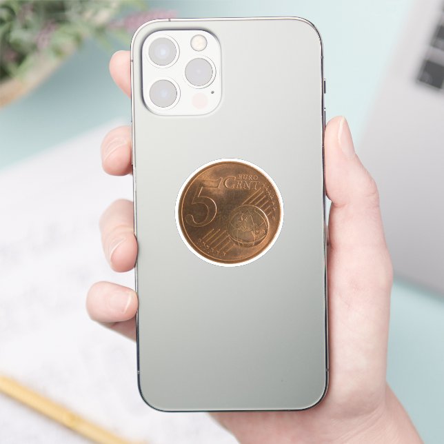 Euro 5 Cent Money Coin Sticker (Phone)