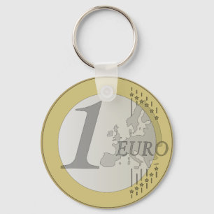 Euro coin keychain