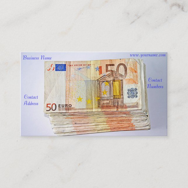 Euro currency for Business Card (Front)
