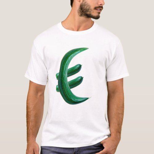  Euro currency symbol made out of cucumbers The  T_Shirt