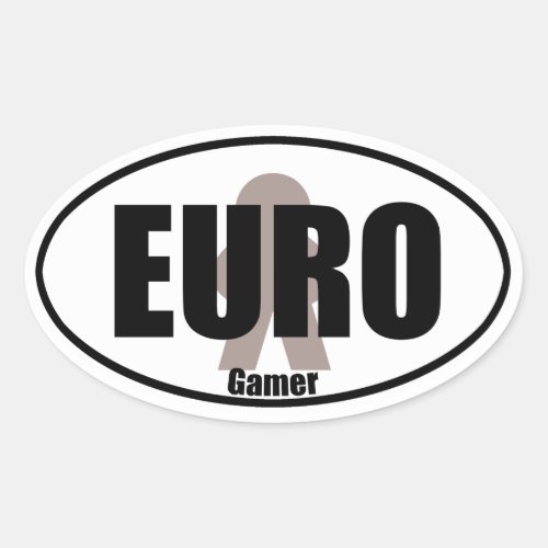Euro Gamer Funny Meeple Tabletop Decal Style Oval Sticker
