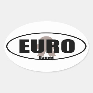 Euro Gamer Funny Meeple Tabletop Decal Style Oval Sticker