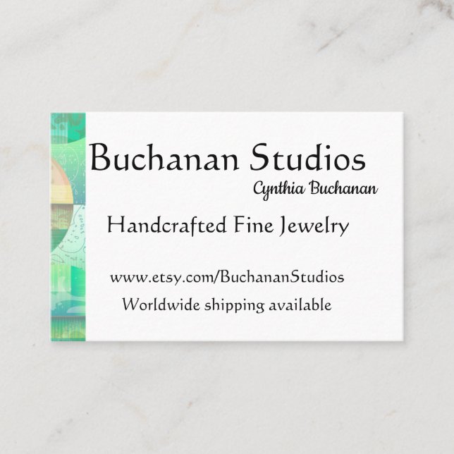 Euro Large Personalize Text Feminine Memorable Business Card (Front)