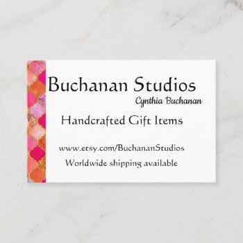 Euro Large Personalize Text Memorable Pinks Business Card by Frasure_Studios at Zazzle