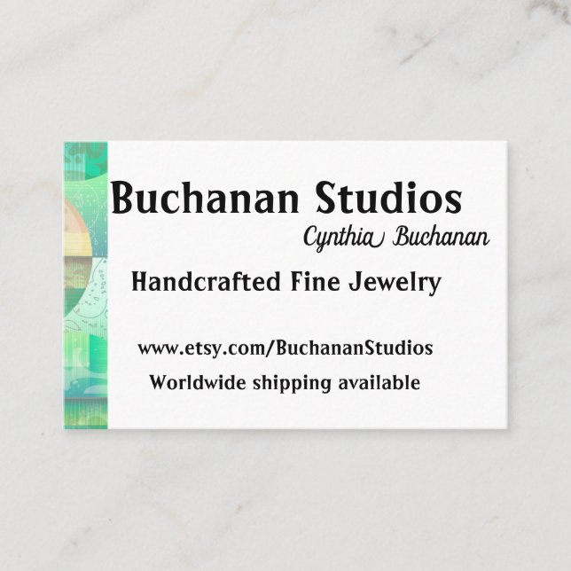 Euro Large Personalize Text Women's Grab Attention Business Card (Front)