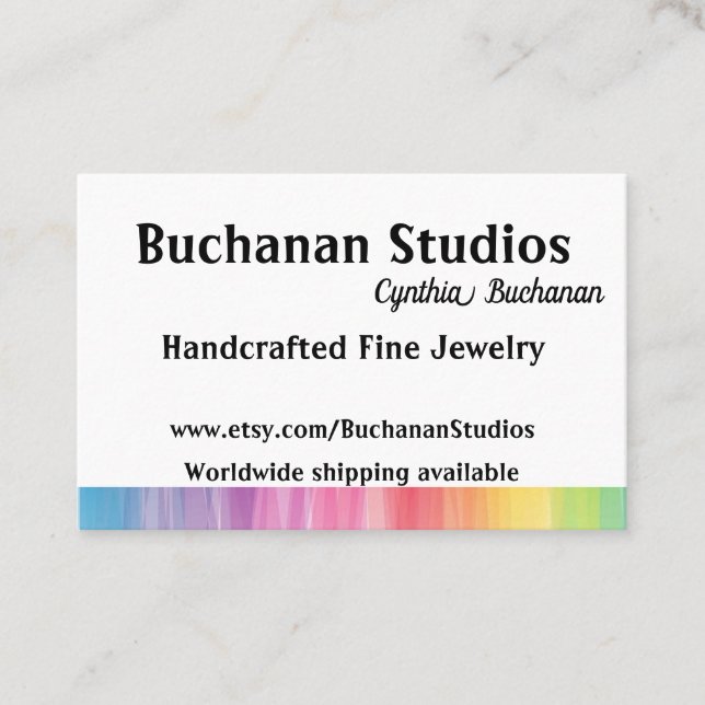 Euro Large Personalize Text Women's Grab Attention Business Card (Front)