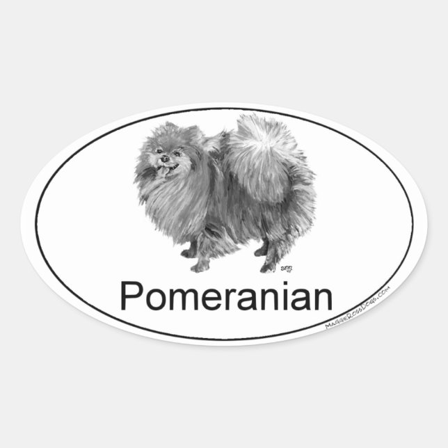 Euro Pomeranian Oval Sticker (Front)