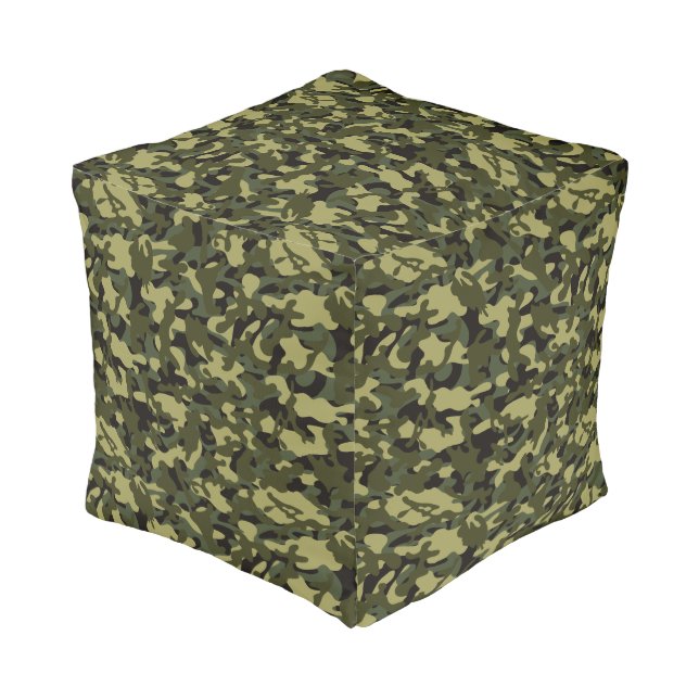 Euro Spring Camouflage Pouf (Angled Back)
