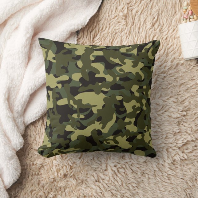 Euro Spring Camouflage  Throw Pillow (Blanket)