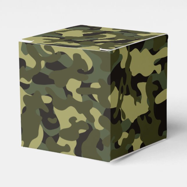 Euro Spring Camouflage Tissue Paper Favor Boxes (Front Side)