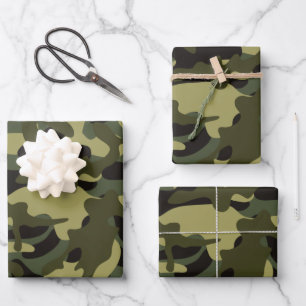 Euro Spring Camouflage Wrapping Paper Sheets