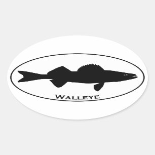 Euro Style Oval Walleye Logo Oval Sticker