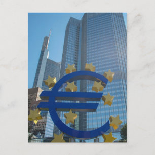 Euro symbol at European Central Bank in Frankfurt Postcard