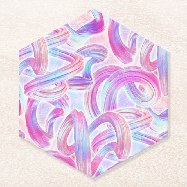eurobeat holorave - pink and blue : paper coaster (Front)
